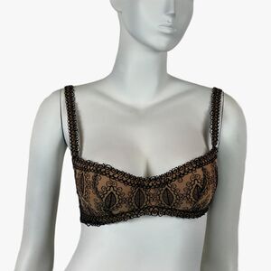 VTG Black Lace Underwire Bra Y2K 90s Romantic Coquette Feminine Lolita Pin-Up